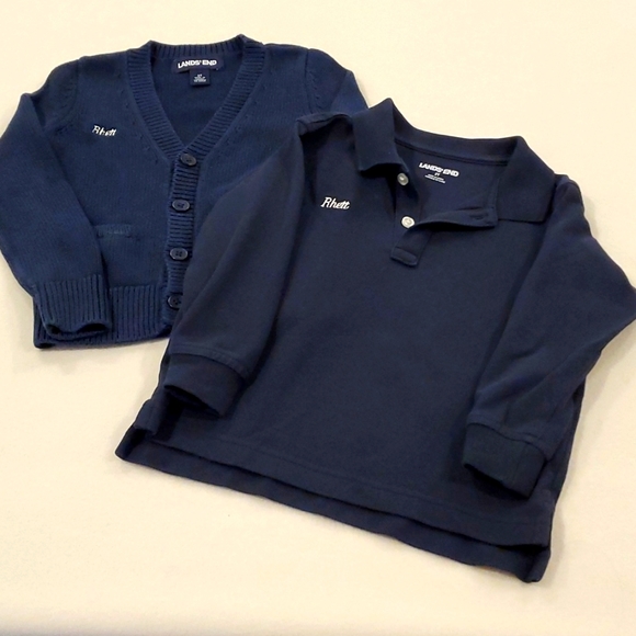 Calling at Rhetts! Blue Land's End Sweater and Long Sleeved Tshirt - Picture 2 of 4